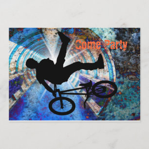 Convite BMX em um túnel do Grunge