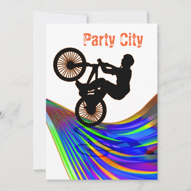 Convite BMX no Rainbow Road Party (Frente)