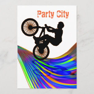 Convite BMX no Rainbow Road Party