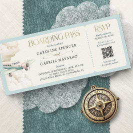 Convite Boarding Pass Airplane Wedding Invitation