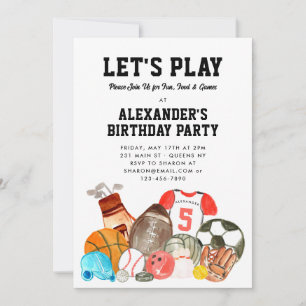 Convite Boas esportes - Balls Athletic All Star Aniversári