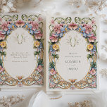 Convite Boas Festas Botânicas Arte Nouveau Casamento<br><div class="desc">Este convite é uma verdadeira celebração do charme Art Nouveau, com um tema de felicidade botânica que apelaria aos amantes da elegância do eterno. O design floresce com um jardim de flores em tons pastéis macios de azul-rosa, -piscadela-piscadela e amarelo-manteiga, acentuados com verduras profundas. Flores de ouro adicionam um martelo...</div>