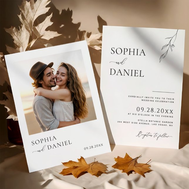 Convite Boas Festas Botânicas Simplicidade Moderna (Criador carregado)