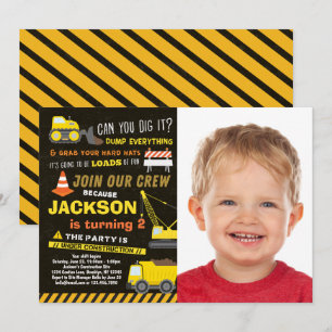 Convite Boas Festas de Construção Bombem Foto de Caminh