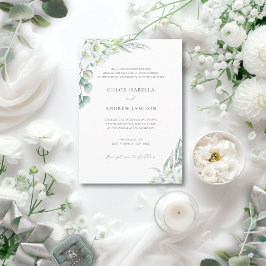 Convite Boas Flores e Casamento Elegante com RSVP