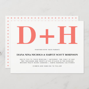 Convite Boas iniciais dos corais vivos, casamento tipográf