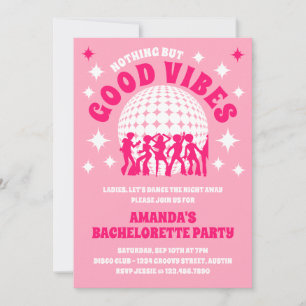 Convite Boas Vibes - Festa de solteira Rosa-Rosa-Groovy