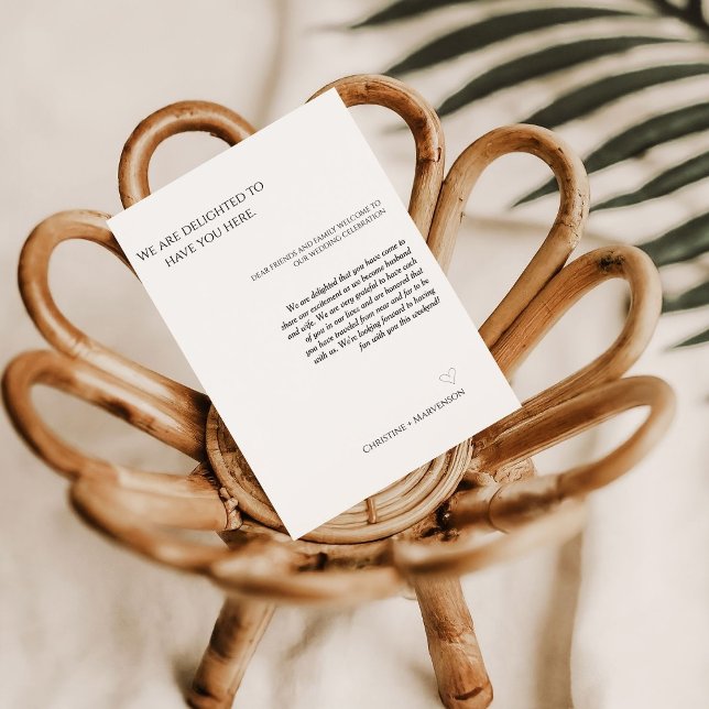 Convite Boas-vindas ao casamento com script moderno e fim  (Criador carregado)