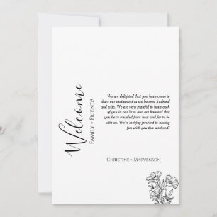 Convite Boas-vindas e itinerário de fim de semana de casam