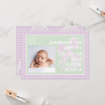 Boas-vindas Little One Coquette rosa xadrez transp