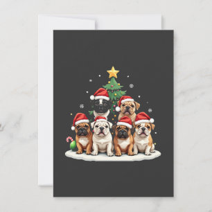 Convite Boate de Natal Árvore Santa Hat Puppy Amantes