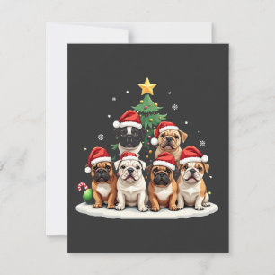 Convite Boate de Natal Árvore Santa Hat Puppy Amantes
