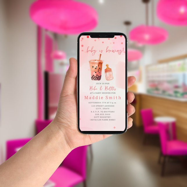 Convite Boba & Bottles Baby está criando Chá de chá (Criador carregado)