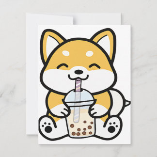 Convite Boba Corgi, Corgi Boba, Boba Shiba, Shiba, Corgi