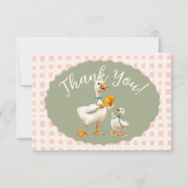 Convite Bobalhão de Gingham Bilhete de Agradecimento