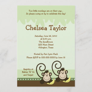 Convite Bobo 2 Macacos Chá de fraldas