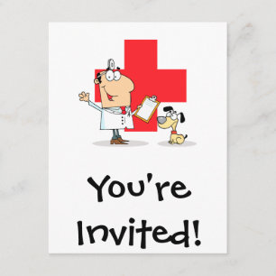Convite Bobo Cartoon Vet Veterinarian