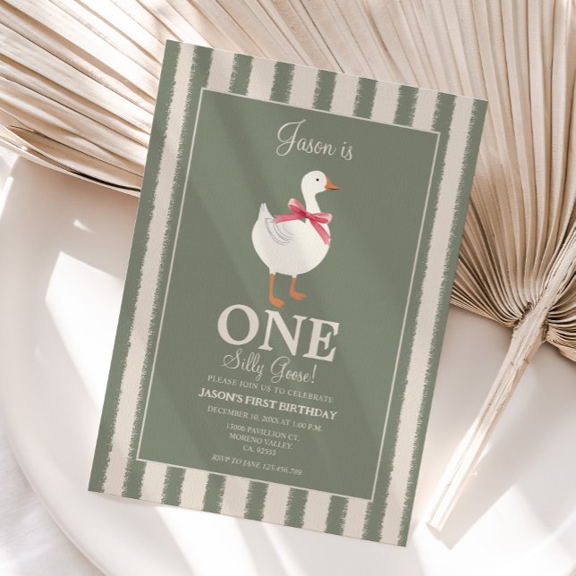 Convite Bobo De Meninos Goose Themed Birthday Invite (Criador carregado)