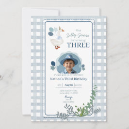 Convite Bobo Ganha Aniversário A Qualquer Idade Foto Azul