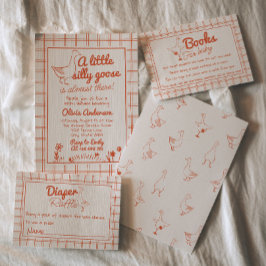 Convite Bobo Ganso Mão Desenhado Sexo Neutro Chá de fralda