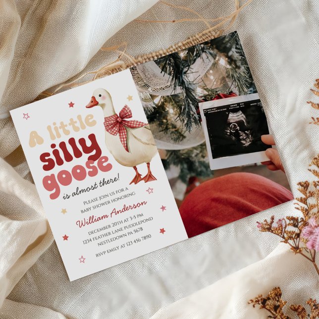 Convite Bobo Obter Foto do Chá de fraldas de Arco de Natal (Criador carregado)