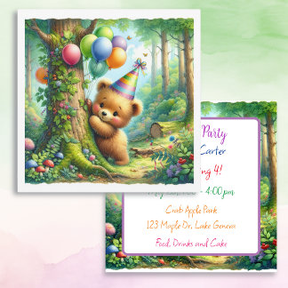 Convite Boca-Bebê-Urso-Bebê-Cartoon Cáudia