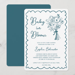 Convite Boca branca Desenha Buquê Flor Bebê em Sangue