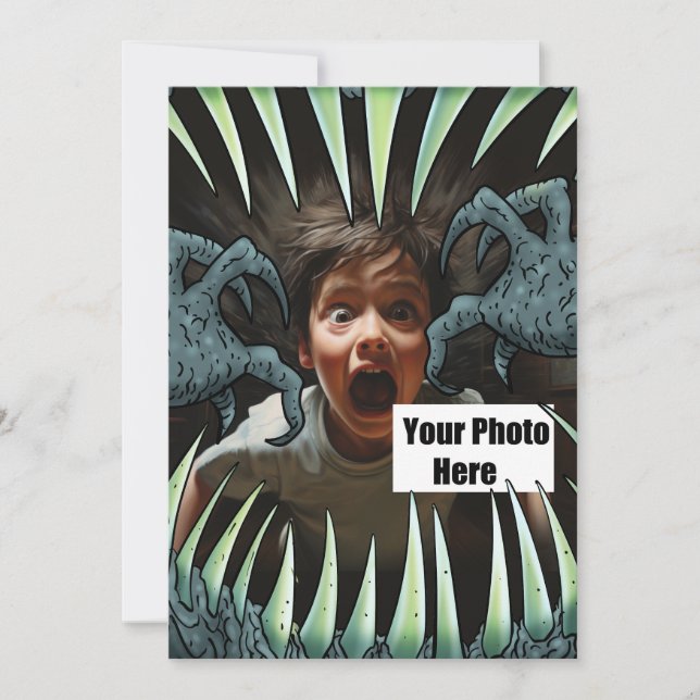 Convite Boca de monstro do Halloween personalizável (Frente)