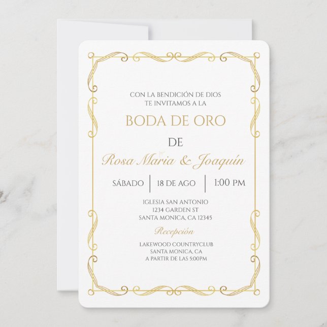 Convite Boda de oro (Frente)
