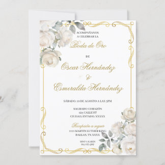 Convite Boda de oro elegante