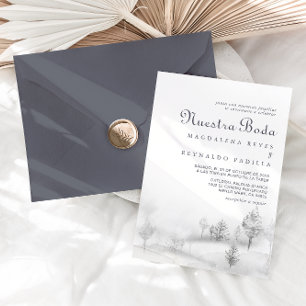 Convite Boda Wedding Boda Forest da Montanha de inverno