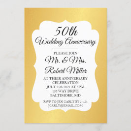 Convite - Bodas de Ouro 50 Anos Confete Dourado