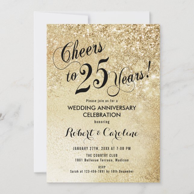 Convite Bodas de Ouro de 25 Anos (Frente)