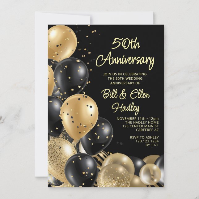 Convite Bodas de Ouro de 50 Anos de Casamento (Frente)