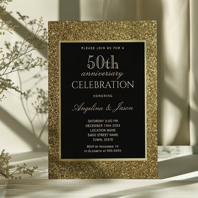 Convite Bodas de Ouro de 50 Anos de Casamento (Criador carregado)
