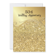 Bodas de Ouro de 50 Anos Sparkle Golden
