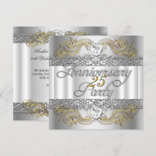 Convite Bodas de Prata de 25 Anos de Casamento Ouro Branco