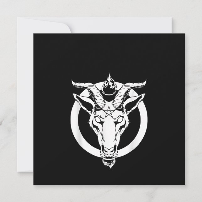 Convite Bode Preto Baphomet, Presente Satanás Lúcifer Beel (Frente)