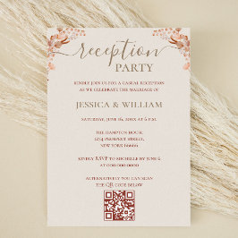 Convite Boêmia com Código QR para Partido de Recepção