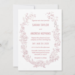 Convite Boêmia Russa do Casamento Floral Rosa