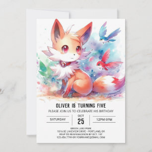 Convite Boêmian Rustic Fox Birthday