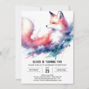 Convite Boêmian Rustic Fox Birthday
