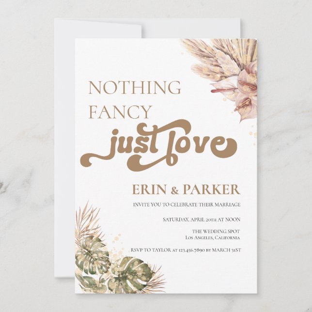 Convite Boêmio Retro | Foto  Casamento Simples (Frente)