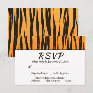 Convite Boêmio RSVP Impressão Tigre Listra Animal Preto Do