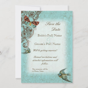 Convite Bognica Weding Date Invite - Verde Azul
