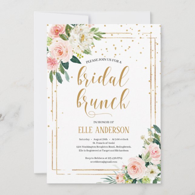 Convite Bohemian boho Bridal Brunch Boho (Frente)