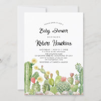 Bohemian Boho Cactus Gênero Chá de fraldas neutro