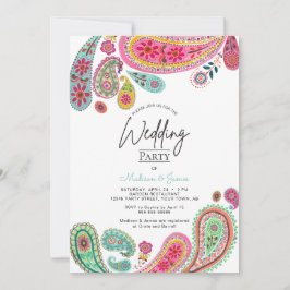 Convite Bohemian Boho Chic Indian Paisley Wedding