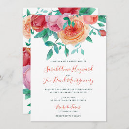 Convite Bohemian Bold Floral Wedation