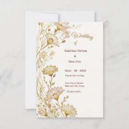 Convite Bohemian, botanical style Invitation